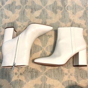 White heeled booties. Worn once.